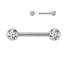 Load image into Gallery viewer, Titanium Basic Gem Nipple Barbell