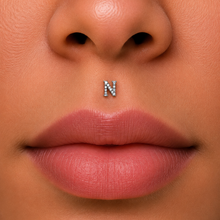 Load image into Gallery viewer, *Customize* Titanium Initial Nose Ring/ Labret