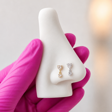 Load image into Gallery viewer, Titanium Heart Dangle Nose Ring/ Labret