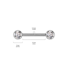 Load image into Gallery viewer, Titanium Basic Gem Nipple Barbell