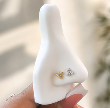 Load image into Gallery viewer, *Customize* Titanium Staggered Teardrop Nose Ring/ Labret