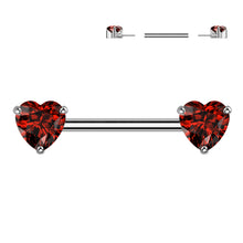 Load image into Gallery viewer, Titanium Heart Nipple Barbells