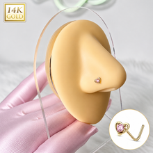 Load image into Gallery viewer, 14k Gold Heart Nose Stud
