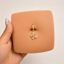 Load image into Gallery viewer, Hinged Butterfly Bling Belly Ring
