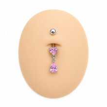 Load image into Gallery viewer, Heart Gem Belly Ring
