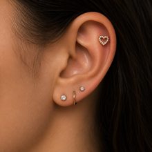 Load image into Gallery viewer, *Customize* Titanium Hollow Heart Nose Ring/ Labret
