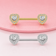 Load image into Gallery viewer, Blinged Heart Nipple Rings
