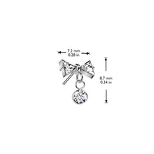 Load image into Gallery viewer, Titanium Bow Dangle Nose Ring/ Labret
