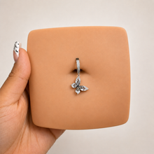Load image into Gallery viewer, Hinged Butterfly Bling Belly Ring
