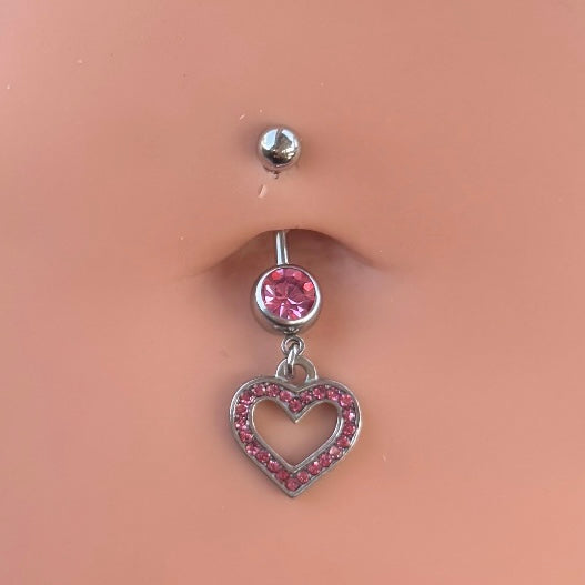 Hollow Heart Belly Ring