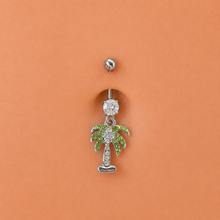 Load image into Gallery viewer, Beach Palm Tree Belly Ring
