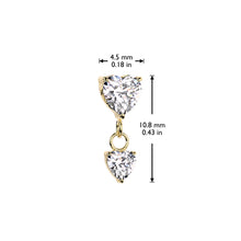 Load image into Gallery viewer, Titanium Heart Dangle Nose Ring/ Labret
