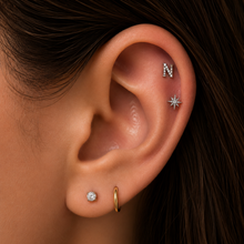 Load image into Gallery viewer, *Customize* Titanium Initial Nose Ring/ Labret
