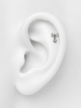 Load image into Gallery viewer, Titanium Bow Dangle Nose Ring/ Labret
