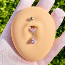 Load image into Gallery viewer, Heart Gem Belly Ring

