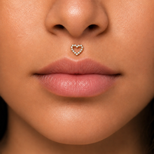 Load image into Gallery viewer, *Customize* Titanium Hollow Heart Nose Ring/ Labret
