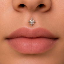 Load image into Gallery viewer, *Customize* Titanium Starburt Nose Ring/ Labret
