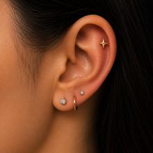 Load image into Gallery viewer, Titanium North Star Cross Nose Ring/ Labret
