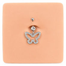 Load image into Gallery viewer, Hollow Butterfly Belly Ring (8mm-16mm Customizable)
