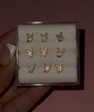 Load image into Gallery viewer, Gold Bunny Bling Nose Stud Ring
