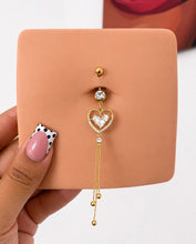 Load image into Gallery viewer, Heart Triple Chain Belly Ring (8mm-16mm Customizable)
