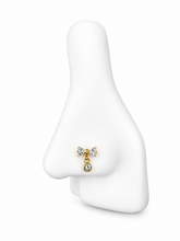 Load image into Gallery viewer, Titanium Bow Dangle Nose Ring/ Labret
