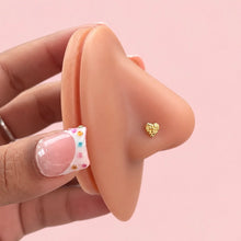 Load image into Gallery viewer, Gold Heart Nugget Nose Stud Ring
