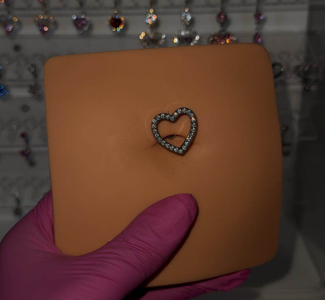 Titanium Heart Top Down Belly Ring