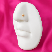 Load image into Gallery viewer, Titanium North Star Cross Nose Ring/ Labret
