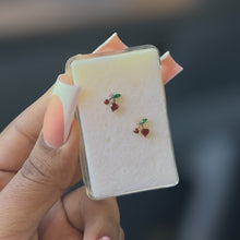 Load image into Gallery viewer, Titanium Cherry Heart Nose Ring/ Labret
