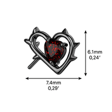 Load image into Gallery viewer, Titanium Goth Heart Nose Ring/ Labret
