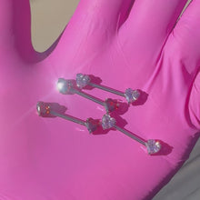 Load and play video in Gallery viewer, Titanium Heart Nipple Barbells
