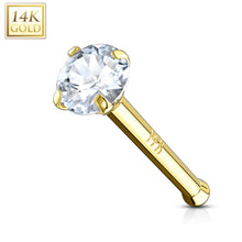 Load image into Gallery viewer, 14K Gold Nose Stud Straight
